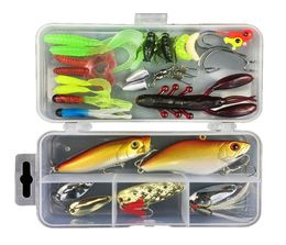 106pcsset plastic fishing lures Kit set with big 2layer retail box assorted fishing bait kit fishing tackle1809088