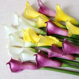 Calla Lily Artificial Flower PU Hose Small Calla Lily Shooting Props for Wedding Home Meeting Table Decoration