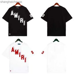 Counter quality amirirt t shirts designer top grade trend New Letter Logo Printed Pure Cotton Number Mens and Womens Short Sleeves Popular T-shirt Casual Half Sleeves