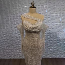 Party Dresses SERENE HILL Dubai Luxury Beaded Nude Mermaid Evening 2024 Sleeveless With Gloves Elegant For Women Gowns CLA72365