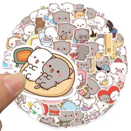 60Pcs Cartoon Cute Mitao Cat Stickers Waterproof Funny Cats Decals for Water Bottle Laptop Skateboard Lage Kids Toys