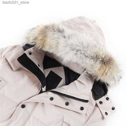 Masculino de parkas masculina jaquetas jaqueta bobo jacket jacket jacket jacket de ganso grande lobo lobo lobo canadense wyndham sobretudo estilo estilo de inverno de inverno parka q240527
