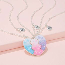 Fashion Necklace Designer Jewelry Sailormoon 3Pcs/set Colorful Butterfly Glitter Broken Peach Heart Pendant for 3 Girls Friendship BFF Necklaces Best Friend Gifts