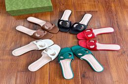 Women Interlocking Cutout Sandals Flip Flops Luxury Shoes Slip On Slide Flats Slippers Omfort Walking Black White Red Beach Casua2957364