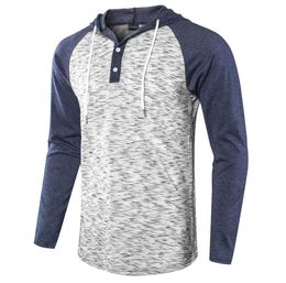 Men039s TShirts Casual Jacquard Knitted Long Sleeve Raglan Henley Jersey Hoodie T Shirt With Hooded Hat Stylish Men Tee Clothi7259361