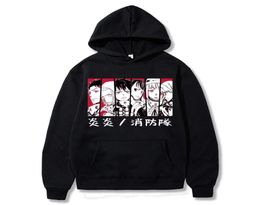 Anime Fire Force Hoodie Shinra Kusakabe Akitaru Obi Graphic Hoodie für Männer Sportswear Cosplay Kleidung Harajuku Pullover Y08028306060