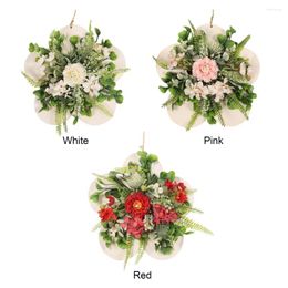 Decorative Flowers Home Decor Pendant Artificial Spring Wreath Party : Silk Cloth 30cm Hanging Fake Flower