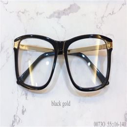 New fashion design optical glasses 0073 square frame transparent lens metal temples retro simple style clear eyewear top quality 308n