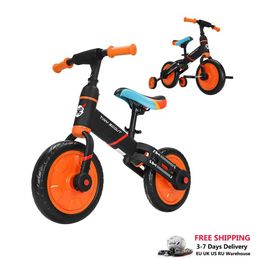 Bikes Ride-Ons UBRAVOO Tiny Scout Balance Bike 3 4 5 Years 4-in-1 with Optional Support Wheels and Pedals Saddle Height AdjustableJL102 Y240527