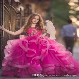 Princess Cupcake Flower Girl Dresses Cap Sleeve Crystal Coral Pink Organza Mini Short Ball Gown Girl Pageant Dresses Little Baby Kids G 245z