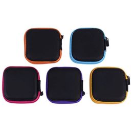 Mini Zipper Hard Headphone Case PU Leather Earphone Storage Bag Protective USB Cable Organiser Portable Earbuds Pouch box 2905