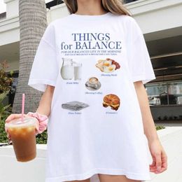 Frauen T-Shirt Frühstück Korean Streetwear T-Shirts Frauen extra großer Y2K ästhetische grafische T-Shirt süßes Essen T-Shirt Unisex Sommer Mode J240527