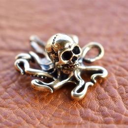 Bronze Octopus Skeleton Pendant Car Diy Gift Exquisite Keychain Pendant