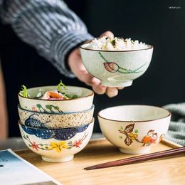 Plates Japanese Ceramic Rice Bowl 4.5-inch Retro Small Soup For Kitchen Tableware Supplies