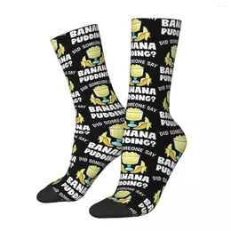 Men's Socks Funny Did Someone Say Banana Pudding Dessert Lover Design Super Soft Stockings All Season Long For Christmas Gifts