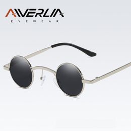 AIVERLIA SMALL Round Sunglasses Brand Design Men Women Vintage Circle Glasses Metal Frame Round Shades AI58 287N