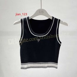 Womens Tanks knits Stripe Fashion letter Sexy Crop Tops Slim Tops Sleeveless Workout Vest Ladies Designer Tank