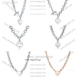 Desginer Tiffanyjewelry Necklace di alta qualità Tiffanyjewelry con catena di moda Diamond Heart popolare su Internet 0C66