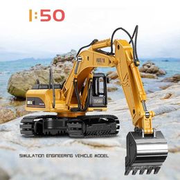 Diecast Model Cars Diecast Construction Car Model 1/50 Scale Alloy Casting Engineering Vehicles Toy Boys Gift Metal Excavator Bulldozer Mixer Model S5452700
