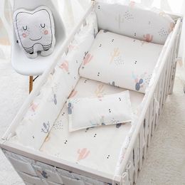 Bedding Sets 4 To 10Pcs Cotton Baby Set Born Bed Linens For Girl Boy Detachable Cot Bumpers 7 Sizes Crib Bedding1 Kmqpd