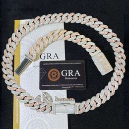14K Rose Gold Vvs Diamond High Quality Cuban Chain Customised Gra Certified Moissanite Hip Hop Jewellery For Men