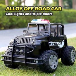 Electric/RC Car Electric/RC Car Alloy Rc car childrens toy 4Wd with lights off-road car radio control truck electric toy childrens gift remote-controlled car WX5.26