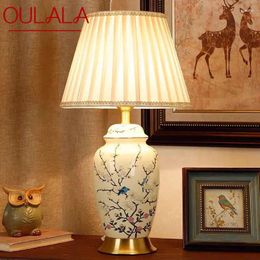Table Lamps OULALA Modern Ceramic Desk Lamp LED Chinese Simple Creative Bedside Light For Home Living Room Bedroom Study Decor
