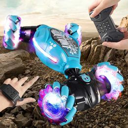 Electric/RC Car Electric/RC Car 1 16 RC car with LED lights gesture sensing deformation and distortion 360 rotating climbing car remote control car boy toy gift WX5.26