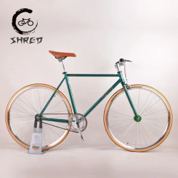700C TSUNAMI Fixed Gear Bike 52cm Chrome Molybdenum Steel Fixie Full Bike Single Speed Track Bicycle 25MM Wheelset with V Brake