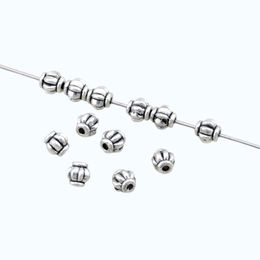 500Pcs Antique Silver Alloy lantern Spacer Bead 4mm For Jewelry Making Bracelet Necklace DIY Accessories D2 260a
