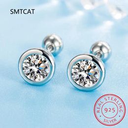 Stud Earrings 2 Carat Moissanite Studs For Women Men Screw Thread Ear 925 Solid Silver With White Gold Plated Jewelry