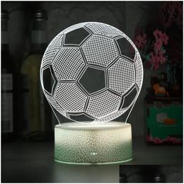 Night Lights 3D Light Usb Creative Gift Small Table Lamp Led Bedroom Bedside Remote Control Touch 16 Color Diy Ornament Available In Dhcbs