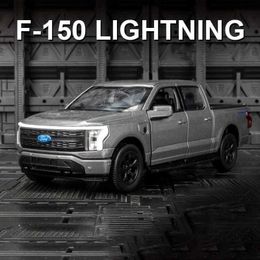 Diecast Model Cars 1 36 Raptor F150 Lightning Alloy Die Cast Toy Car Model Sound and Light Pulled Back to Childrens Toy Collection Birthday Gift T240524