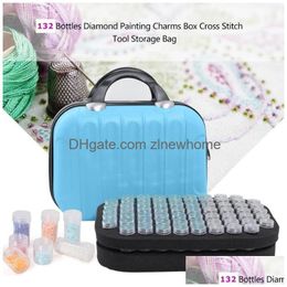 Storage Boxes & Bins 132 Bottles Diamond Painting Box Bead Container Embroidery Handbag Rhinestone Case Organiser Tool Drop Delivery H Dhr3T