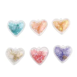 Pendant Necklaces 5PCs Secret Heart For Necklace Jewelry Making Colorful Dried Flower Beads Bracelet Earring Finding Color Random