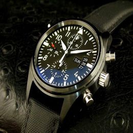 Top Sale Hot watch Mens watches quartz stopwatch man chronograph wrist watch Black face W06 2689