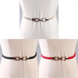Belts Ladies Retro Fold Elastic Waist Belt Stretchy Cinch PU Leather Waistband For Blouse Dress Skirt Jeans Or Sweater