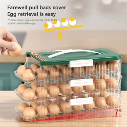 Multi-layer Egg Storage Box Plastic Organizer Rolling Slide Container Refrigerator Holder Tray Organizations Cocina Accessories
