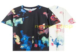 2022 Europe Paris mens t shirts Spring Summer letter print Tshirt Men Womens Casual Colour Graffiti printing T shirt Breathable Cot4720068