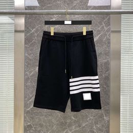 Summer New Tb Quick Drying Trendy Striped Capris for Mens Casual Pure Cotton Sports Straight shorts mens designer pants for men 44 sports pants trousers TCIQ