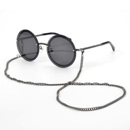 Sunglasses Women Round Designer Chain Designed Frames With Rimless Lens UV400 Female Shades Lunettes 232r