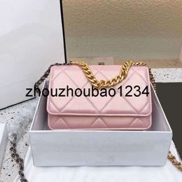 channelbags cc bag Iridescent Pink Classic Mini Flap Card Hold Purse Bags Wallet With Gold Chain Totes Crossbody Luxury Designer Multi Pochette Handbags 20X12CM