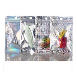 Packing Bags Wholesale Aluminium Foil Pouch Bag Plastic Package 20X30Cm Laser Packaging Front Clear Mylar Drysaltery Scented Tea Fact Dhzum
