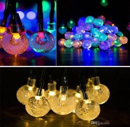 Solar Powered LED String Lights 30 Bulbs Waterproof Crystal Ball Christmas String Camping Outdoor Lighting Garden Holiday Party 8 1622478
