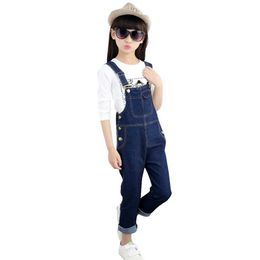 Overalls Rompers Denim Overall for Girls Lace Autumn Pencil Jeans jumpsuit Girls Denim Overall 6 8 10 12 14 WX5.26