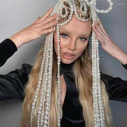 Headwear Hair Accessories Hair Clips DIY Simulated Pearl Long Tassel Chains For Women Wedding Jewelry Luxury Pearls Head Pin Headwear
