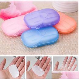 Soap Dishes Portable Travel Paper Disposable Mini Anti Dust Washing Hand Bath Cleaning Boxed Foaming Drop Ship Epack Delivery Home G Dhost