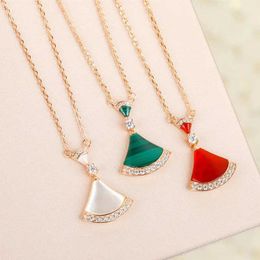 Pendant Necklaces Fashionable S925 Sterling Silver Natural Agate Large Skirt Necklace for Women Elegant Luxury Brand Party Jewellery T240524