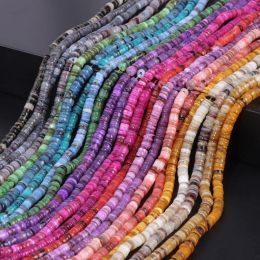 Colourful Flat Natural Shell Beads Chips Rondelle Heishi Round Spacer Shell Beads For Jewellery Making Bracelet DIY Necklace 4-6mm