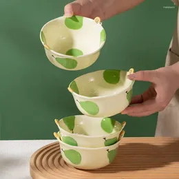 Bowls Cute Ceramic Bowl Fruit Pear Household Dining Utensils Strawberry Super Plate Spoon Instagram Set